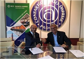 Banca Annia e Confartigianato Imprese Padova - siglata convenzione per sostenere lo sviluppo del settore artigiano.